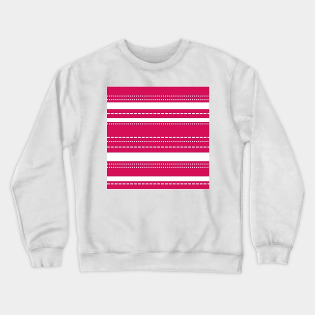 Pink and White striped pattern Crewneck Sweatshirt by Annka47